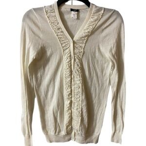 J Crew Black Label Cardigan, Vintage, Pima Cotton, Wool, Sweater, Sz S, Academia